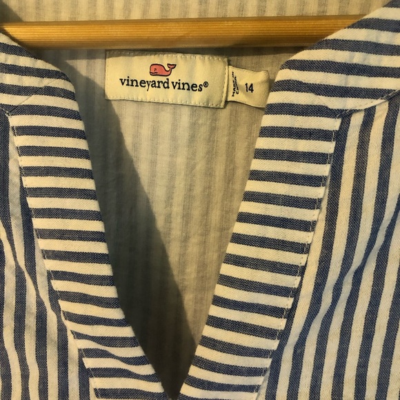 Vineyard Vines Seersucker Wrap Dress in Ocean Reef - Picture 3 of 4